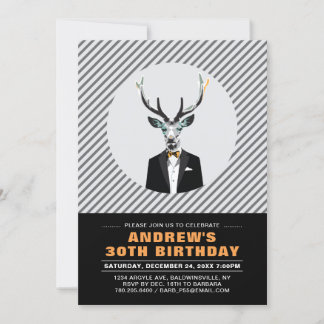 Chic Deer, Erwachsene 30. Geburtstagsfeier Party E Einladung