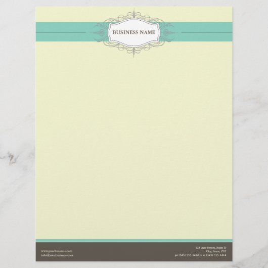 Chic Deko Aquamariner, individueller Letterhead Briefbogen (Vorderseite)