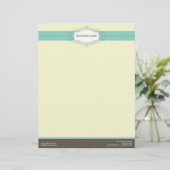 Chic Deko Aquamariner, individueller Letterhead Briefbogen (Stehend Vorderseite)
