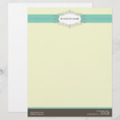 Chic Deko Aquamariner, individueller Letterhead Briefbogen (Vorne/Hinten)