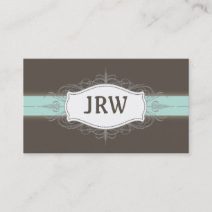 Chic Deko Frame Monogram Baby Blue Business Card Visitenkarte
