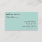 Chic Deko Frame Monogram Baby Blue Business Card Visitenkarte (Rückseite)