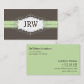 Chic Deko Frame Monogram Mind Business Card Visitenkarte (Vorne/Hinten)