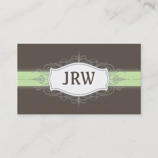 Chic Deko Frame Monogram Mind Business Card Visitenkarte (Vorderseite)