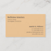 Chic Deko Frame Monogram Pfirsich Business Card Visitenkarte (Rückseite)