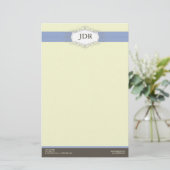 Chic Deko Periwinkle Customized Stationery Briefpapier (Stehend Vorderseite)