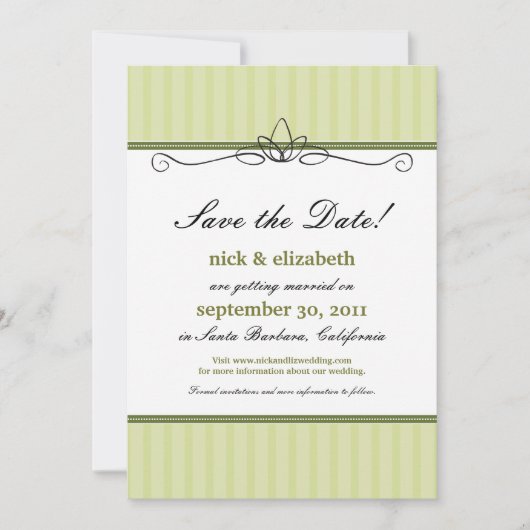 Chic Deko Save the Date (Limettengrün) (Vorderseite)
