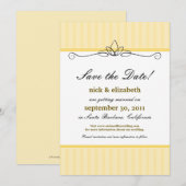Chic Deko Save the Date (Zitronengelb) Einladung (Vorne/Hinten)