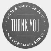 Chic Deko Typografie Vielen Dank Imitate Chalkboar Runder Aufkleber (Vorderseite)