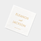 Chic Deko Typografy Names Stylish Vintage Wedding Servietten Mit Folie (Links)