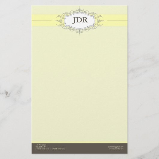 Chic Deko Yellow Customized Stationery Briefpapier (Vorderseite)