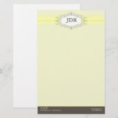 Chic Deko Yellow Customized Stationery Briefpapier (Vorne/Hinten)