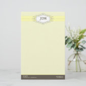 Chic Deko Yellow Customized Stationery Briefpapier (Stehend Vorderseite)