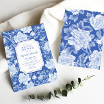 Chic Delft Blue Chinoiserie Brautparty Einladung<br><div class="desc">Dieses chinoiserie-inspirierte Design besticht durch elegante botanische Blumen,  Vögel und Grünpflanzen in Weiß und Blau. Personalisieren Sie die Einladung mit Ihren Daten und wenn Sie gewollt,  um den Stil und die Platzierung des Textes weiter zu ordnen,  klicken Sie bitte auf den Button "Weitere Anpassung".</div>