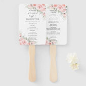 Chic Delicate Blush Pink Floral Wedding Programm Fächer (Vorne und Hinten)