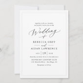 Chic Delicate Border Modern Script Wedding Einladung (Vorderseite)