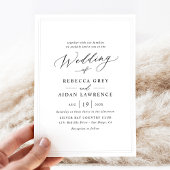 Chic Delicate Border Modern Script Wedding Einladung