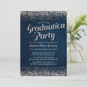 Chic Denim and Diamonds Graduation Party Einladung (Stehend Vorderseite)