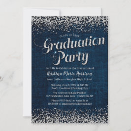 Chic Denim and Diamonds Graduation Party Einladung
