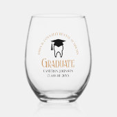 Chic Dental School Custom Dentist Abschluss Weinglas Ohne Stiel (Vorderseite)