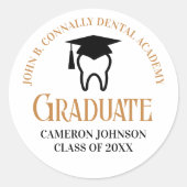 Chic Dental School Custom Dentist Graduation Party Runder Aufkleber (Vorderseite)