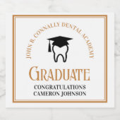 Chic Dental School Custom Dentist Graduation Party Schaumweinetikett (Einzelnes Label)