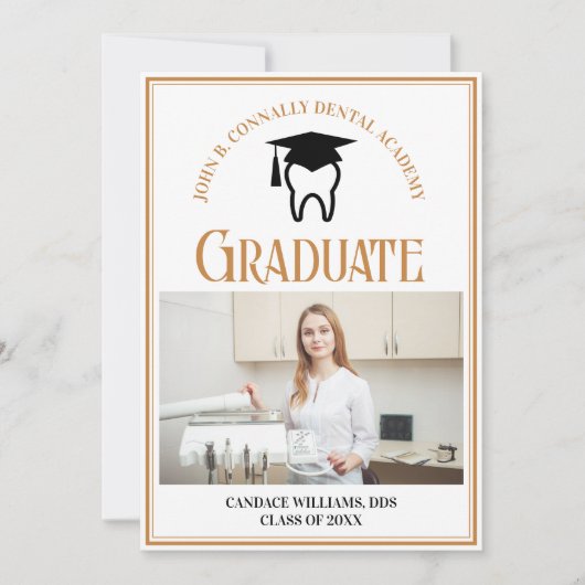 Chic Dental School Foto Custom Abschluss Ankündigung (Vorderseite)
