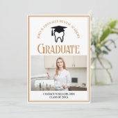 Chic Dental School Foto Custom Abschluss Ankündigung (Stehend Vorderseite)