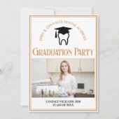 Chic Dental School Foto Custom Graduation Party Einladung (Vorderseite)