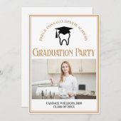 Chic Dental School Foto Custom Graduation Party Einladung (Vorne/Hinten)