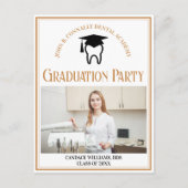 Chic Dental School Foto Custom Graduation Party Einladungspostkarte (Vorderseite)