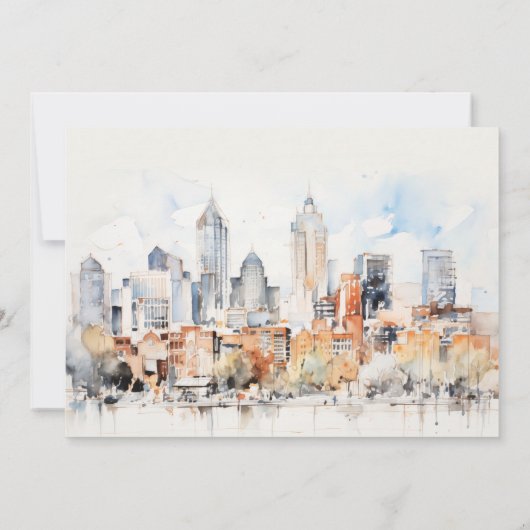 Chic Denver Colorado Skyline Probe Dinner Einladung (Rückseite)