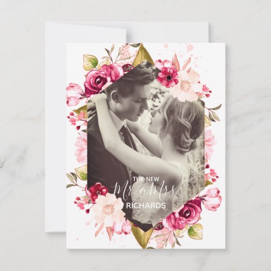 Chic Der neue Mr. & Mrs. Wedding Foto Ankündigung (Vorderseite)