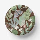 Chic Desert Brown Retro Butterfly Foliage Garden Pappteller (Vorderseite)