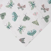 Chic Desert Retro Blush Green Butterfly Foliage Seidenpapier (Detail)