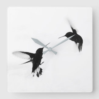 Chic Design Hummingbird Clock Quadratische Wanduhr