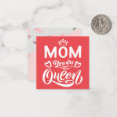 Chic Design Typografy Mama Sie sind die Königin Mitteilungskarte (Vorderseite/Rückseite Beispiel)