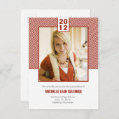 Chic Diagonals Abschluss Ankündigung/Einladung Einladungspostkarte (Vorne/Hinten)