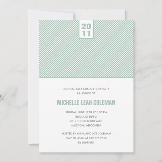 Chic Diagonals Graduation Party Einladung (Vorderseite)
