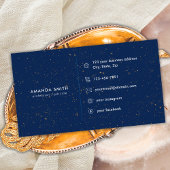 Chic Diamond Blue Agate Initial A Letter Monogram Visitenkarte