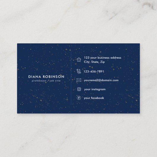 Chic Diamond Blue Agate Initial D Letter Monogram Visitenkarte (Rückseite)