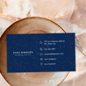 Chic Diamond Blue Agate Initial D Letter Monogram Visitenkarte