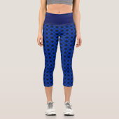 Chic Diamond Pattern - Navy und Blue Elegant Capri Leggings (Vorderseite)
