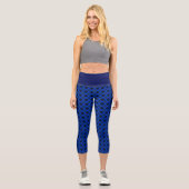 Chic Diamond Pattern - Navy und Blue Elegant Capri Leggings (Vorderseite)