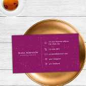 Chic Diamond Plum Agate Initial Letter D Monogram Visitenkarte