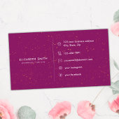 Chic Diamond Plum Agate Initial Letter E Monogram Visitenkarte