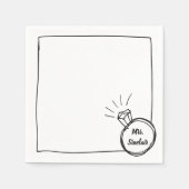 Chic Diamond Ring Brautparty & Bachelorette Serviette (Vorderseite)