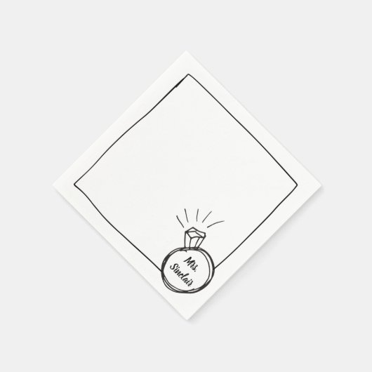 Chic Diamond Ring Brautparty & Bachelorette Serviette (Ecke)