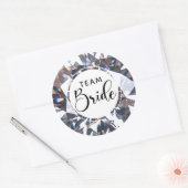 Chic Diamond Script Team Bride Runder Aufkleber (Umschlag)
