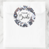 Chic Diamond Script Team Bride Runder Aufkleber (Tasche)